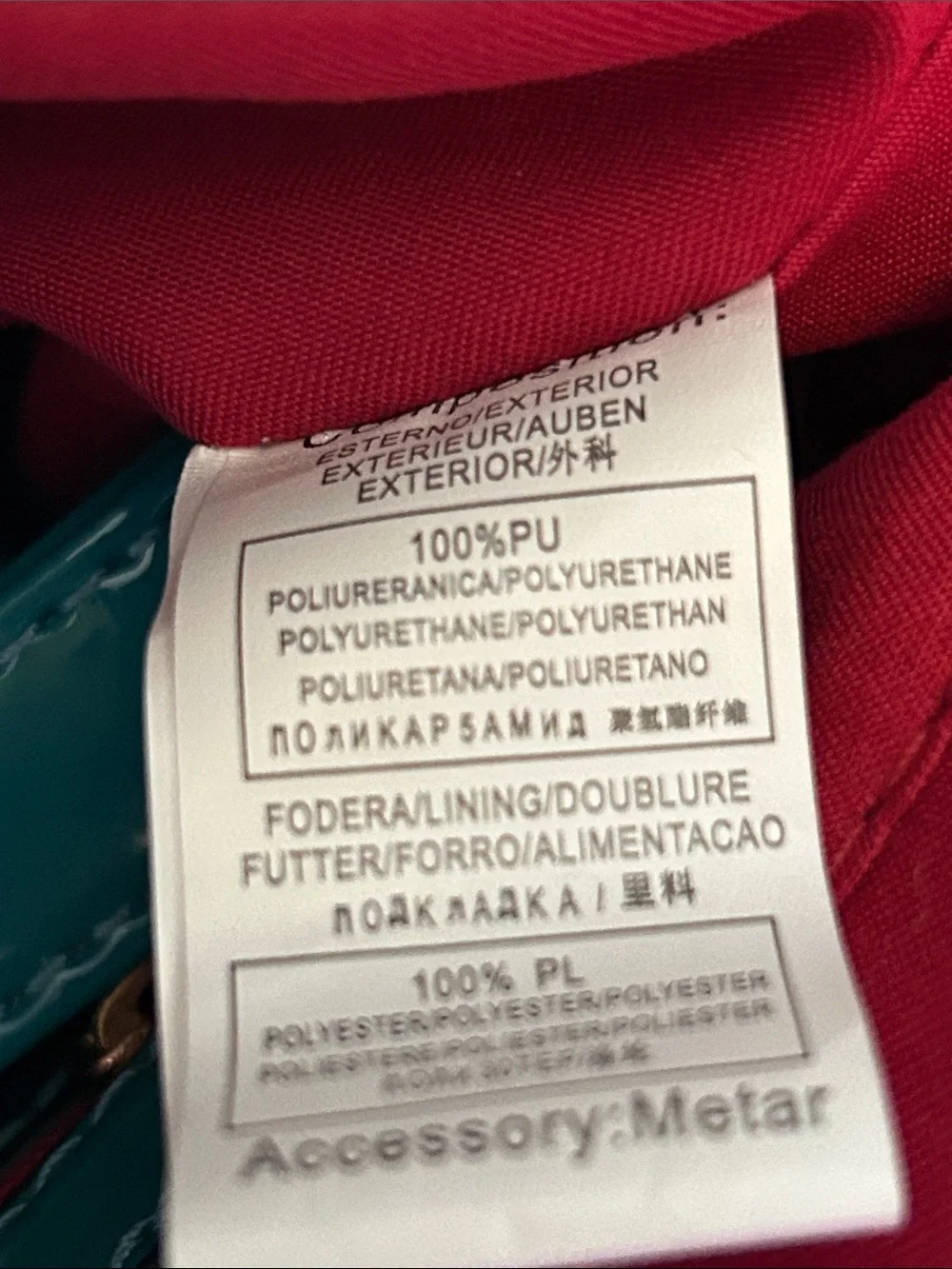 Patent Teal Tote Bag with Scarf Accent